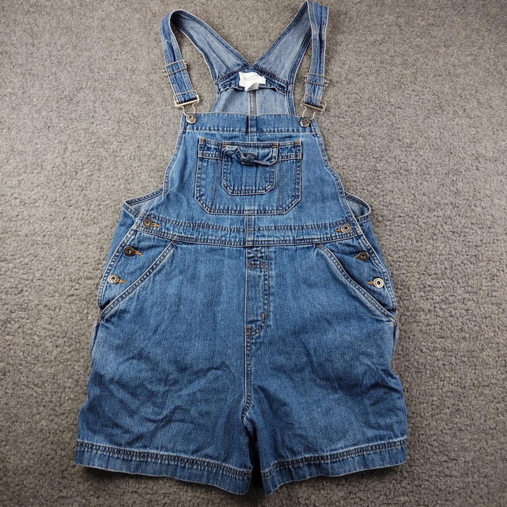 Sonoma Denim Bib Shortalls Overalls Womens Medium Blue Cotton Boho Farmer
